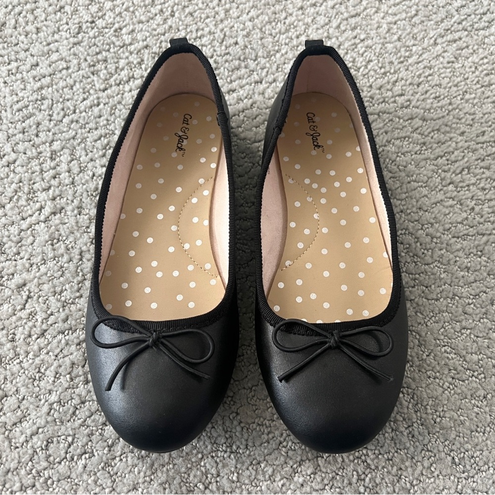 CAT & JACK Girls Ballet Flats Shoes Black size 2